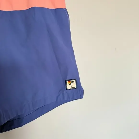 Marine Layer Men Laird Swim Trunks Medium Inseam 5" Drawstring Colorblock Beach - Picture 2 of 6